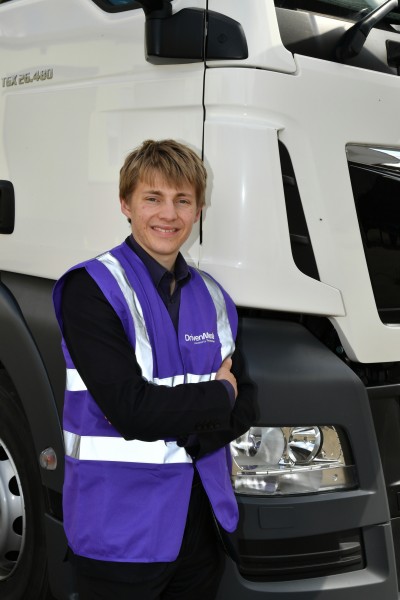 Founder of DrivenMedia, Ed Hollands promoting his haulage advertising.